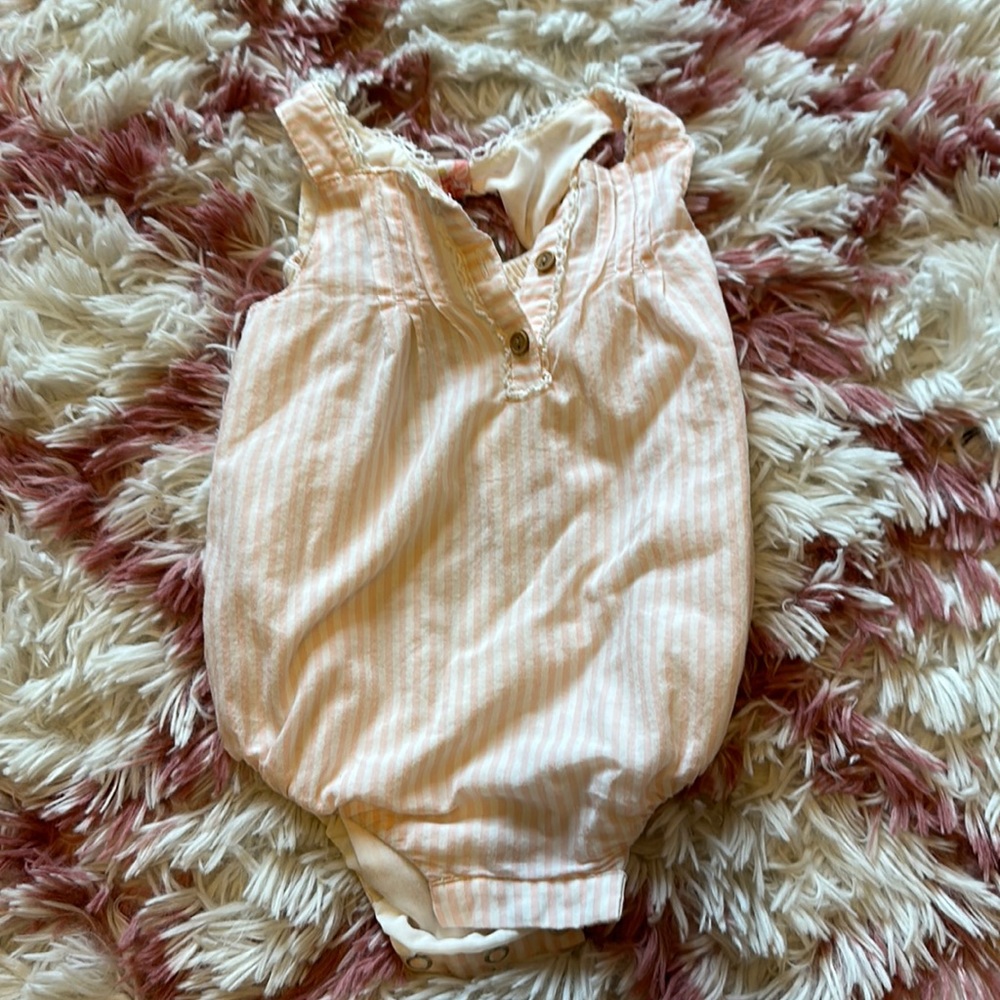 Pink striped baby girl dress